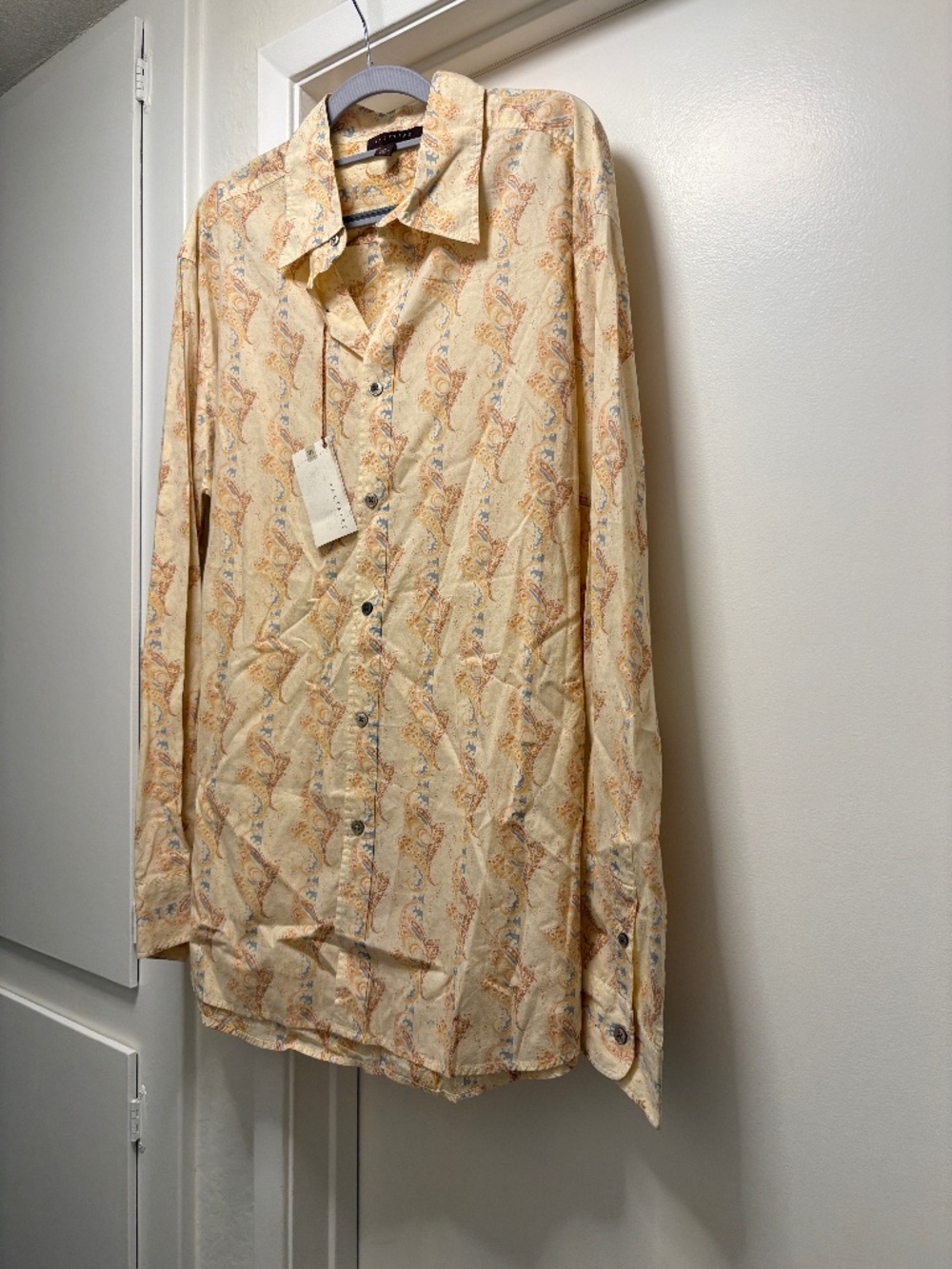 NWT Saltaire paisley 100% cotton shirt - size large